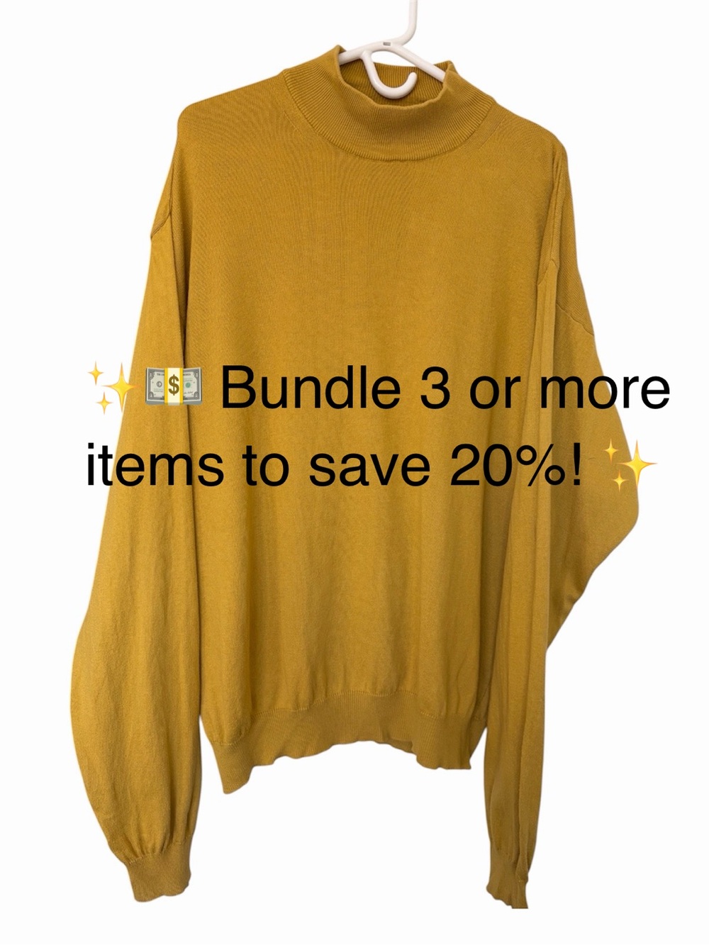 Giorgio Sampini Italy Mustard Mock Neck Sweater XL Cotton Modal